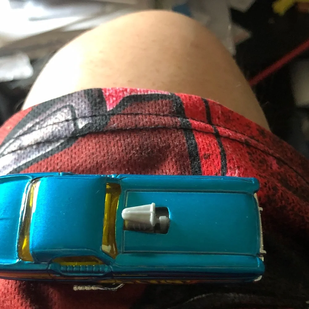 Blue Toy Muscle Car - Metallic Blue with Yellow Windshield